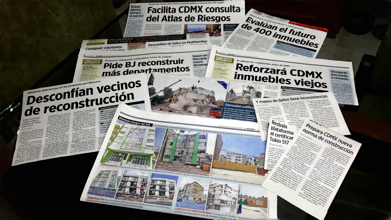 Periódicos publicados después del sismo