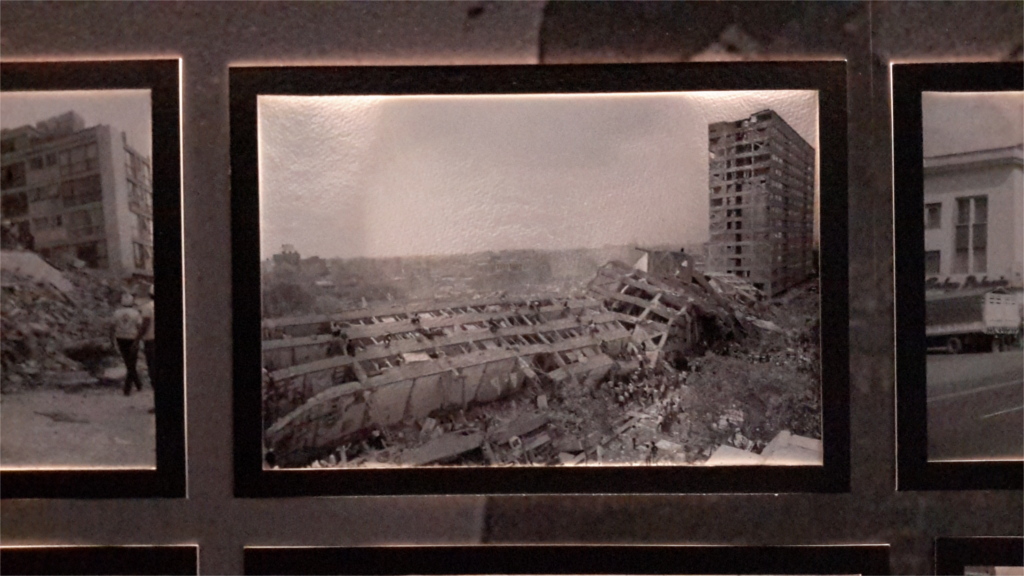 Fotografía del derrumbe en Tlatelolco