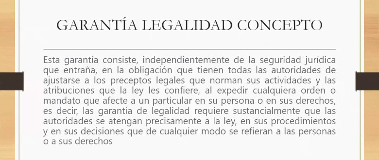 Concepto de garantía de legalidad