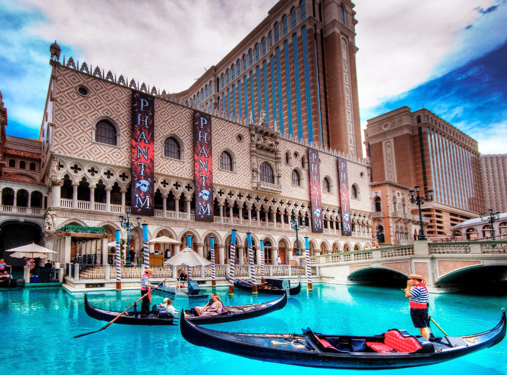 Las góndolas en el Venetian