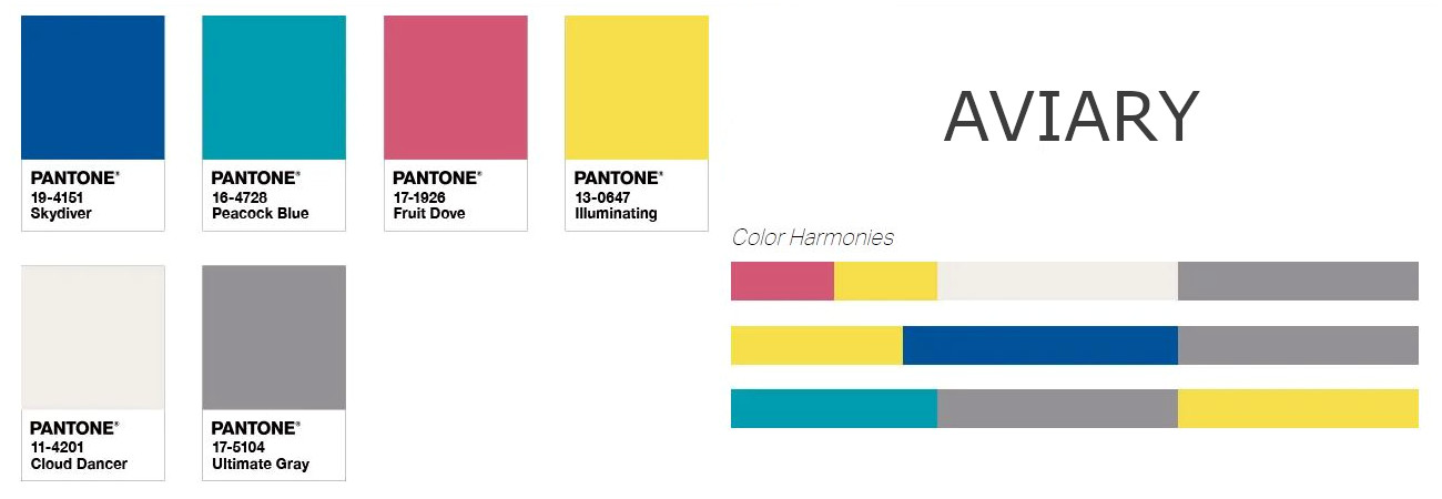 Paleta de color pantone aviary