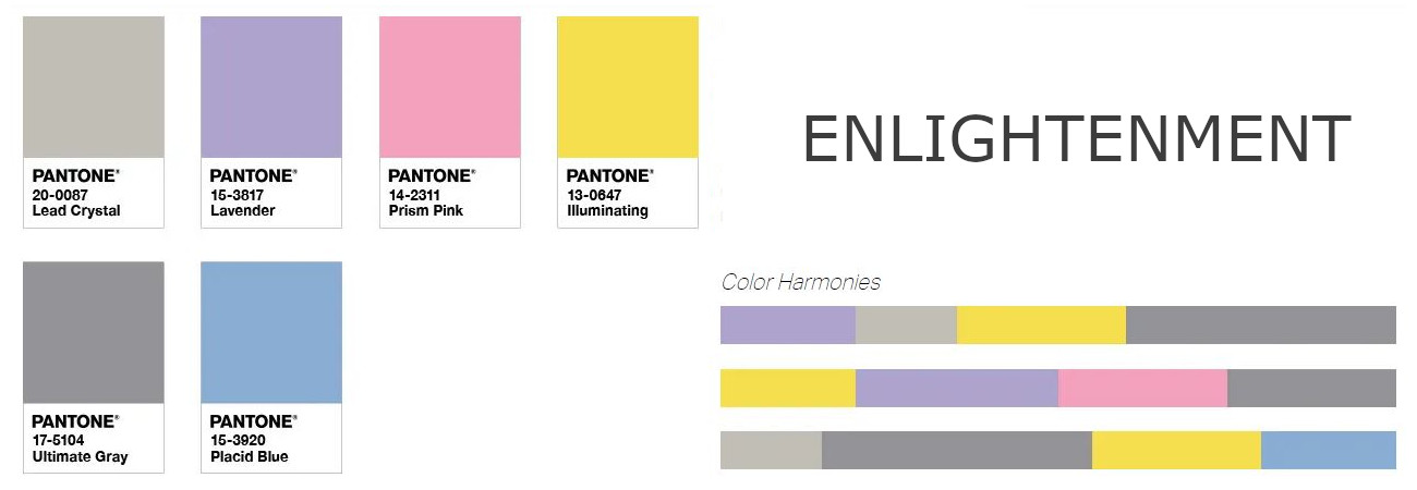 Paleta de color pantone enlightenment