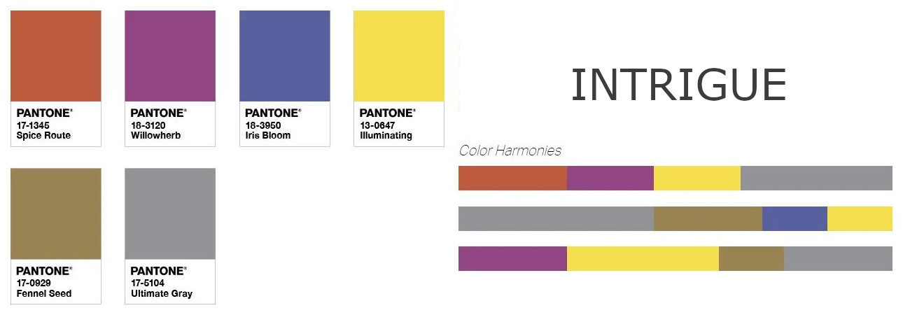 Paleta de color pantone intrigue