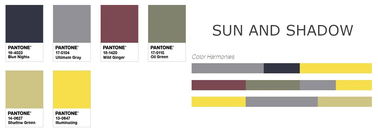 Paleta de color pantone sun and shadow