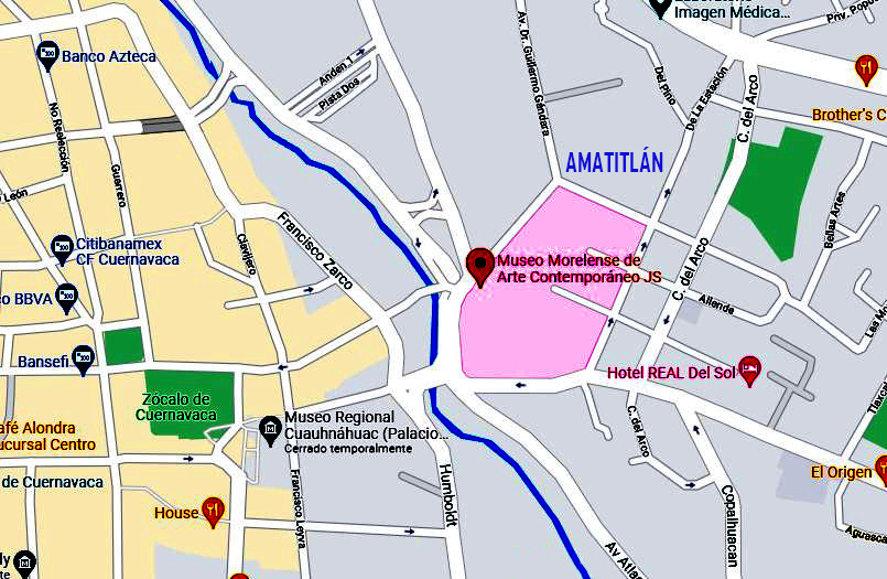 Mapa de ubicación del Museo Morelense de Arte Contemporaneo