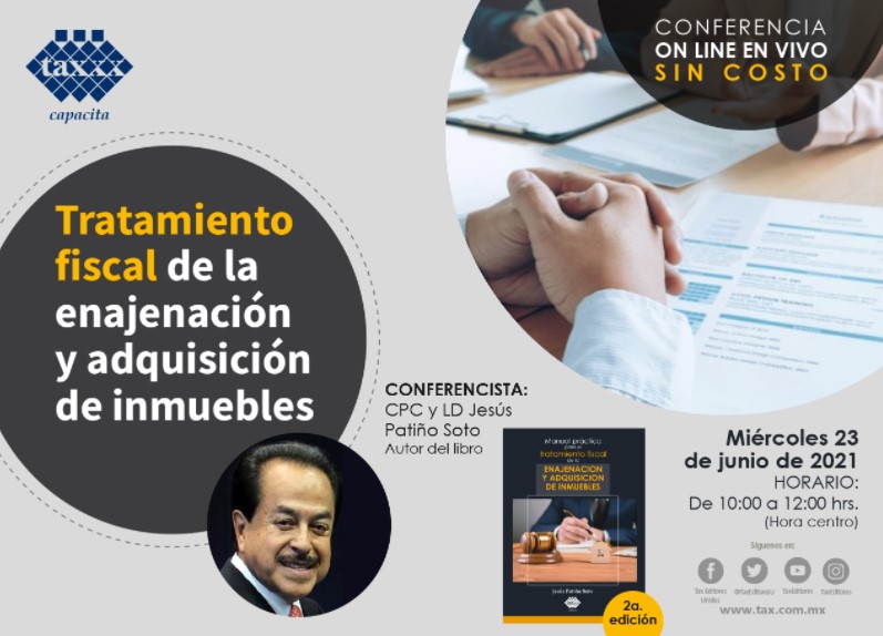 Invitación a presentación on-line del libro tratamiento fiscal