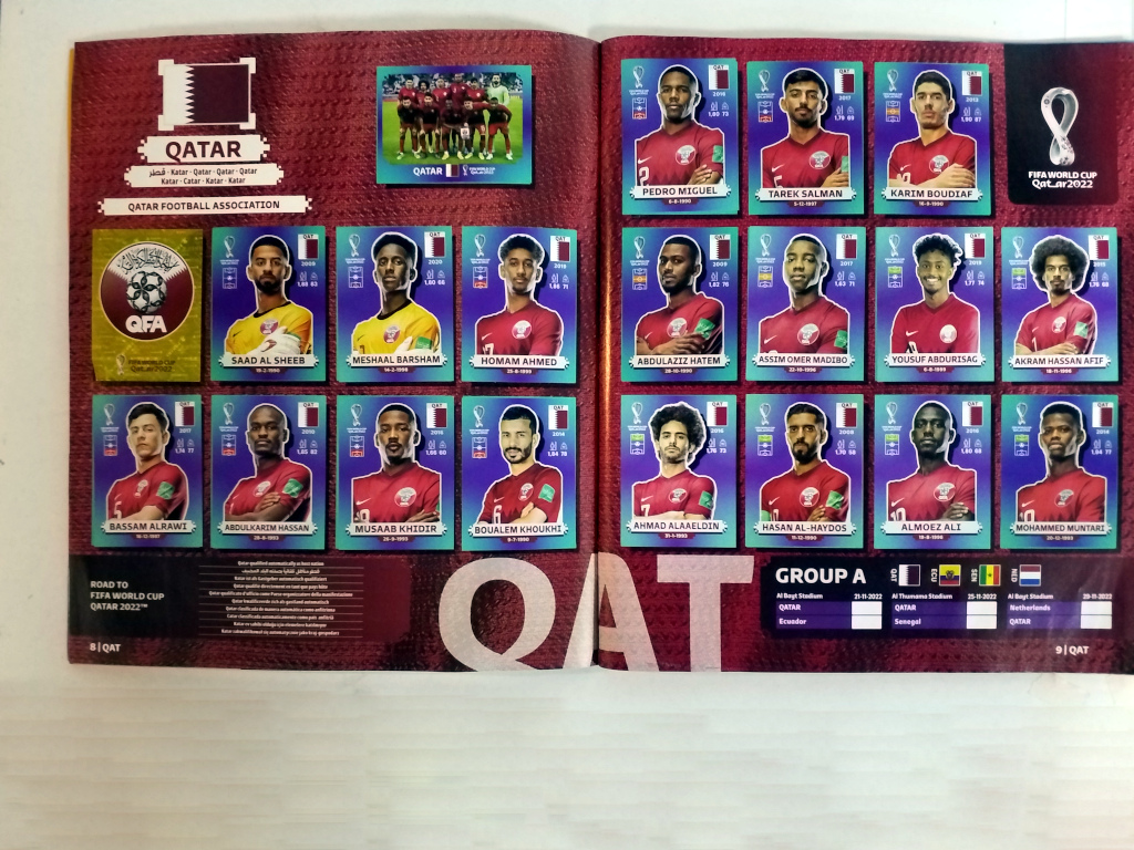 Fotografía del Album Panini Qatar 2022