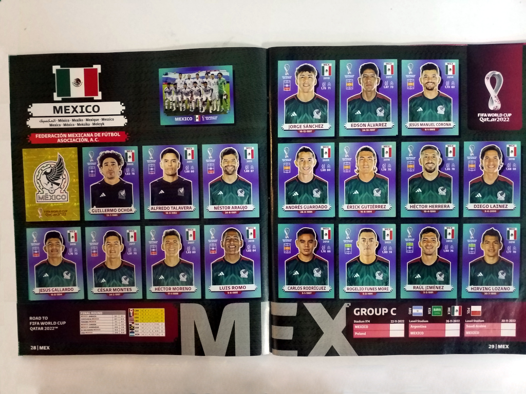 Fotografía del Album Panini Qatar 2022