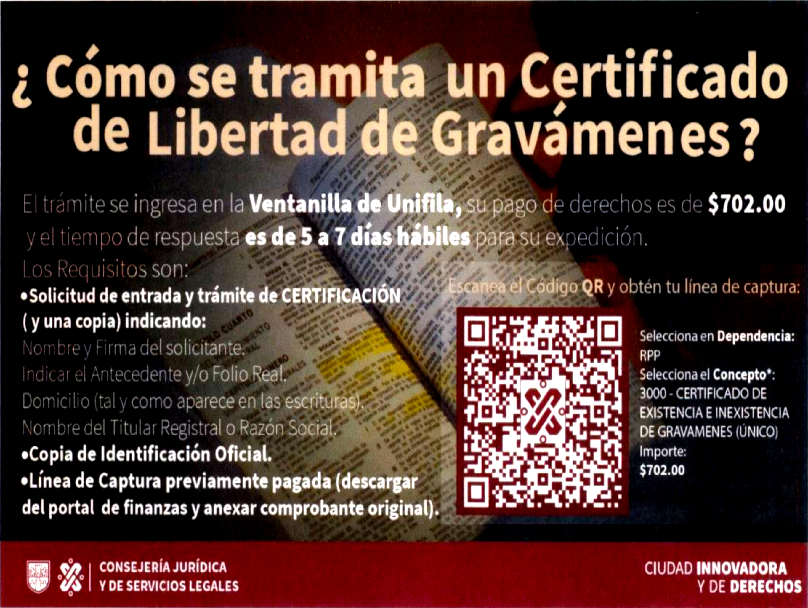 Trámite en Registro Público Certificado Libertad de Gravámenens