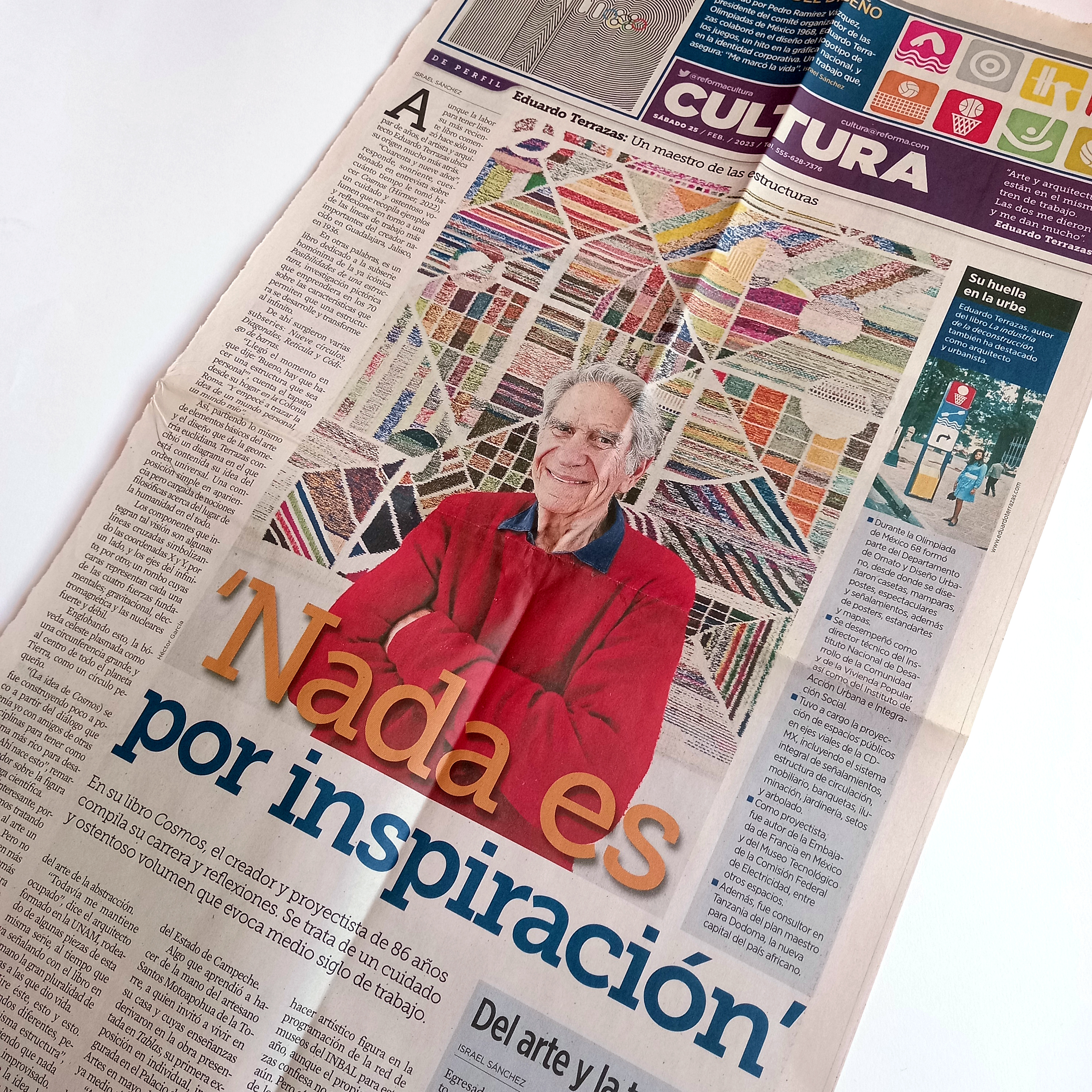 Nota cultural en Periódico Reforma acerca de Arq. Terrazas