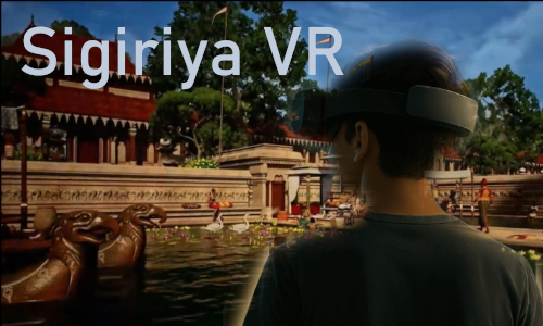 Hombre con gafas de realidad virtual viendo imágenes de Sigiriya