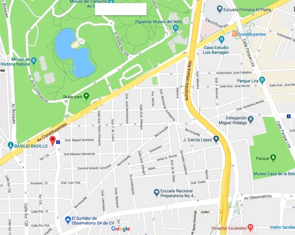 Mapa muestra estacióm metro Constituyentes