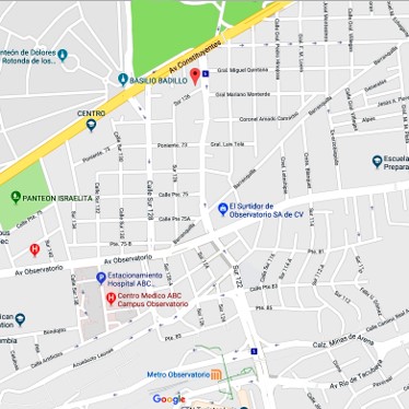 Mapa muestra estación metro Observatorio