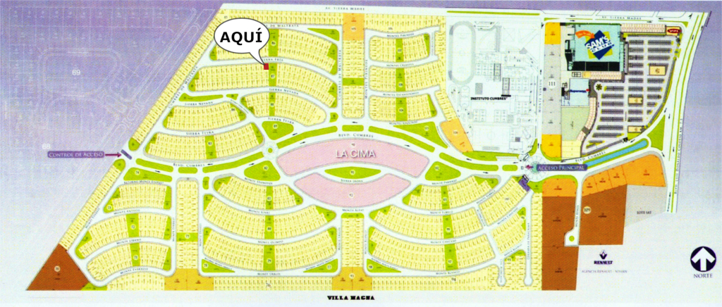 Mapa interior del Residencial Cumbres