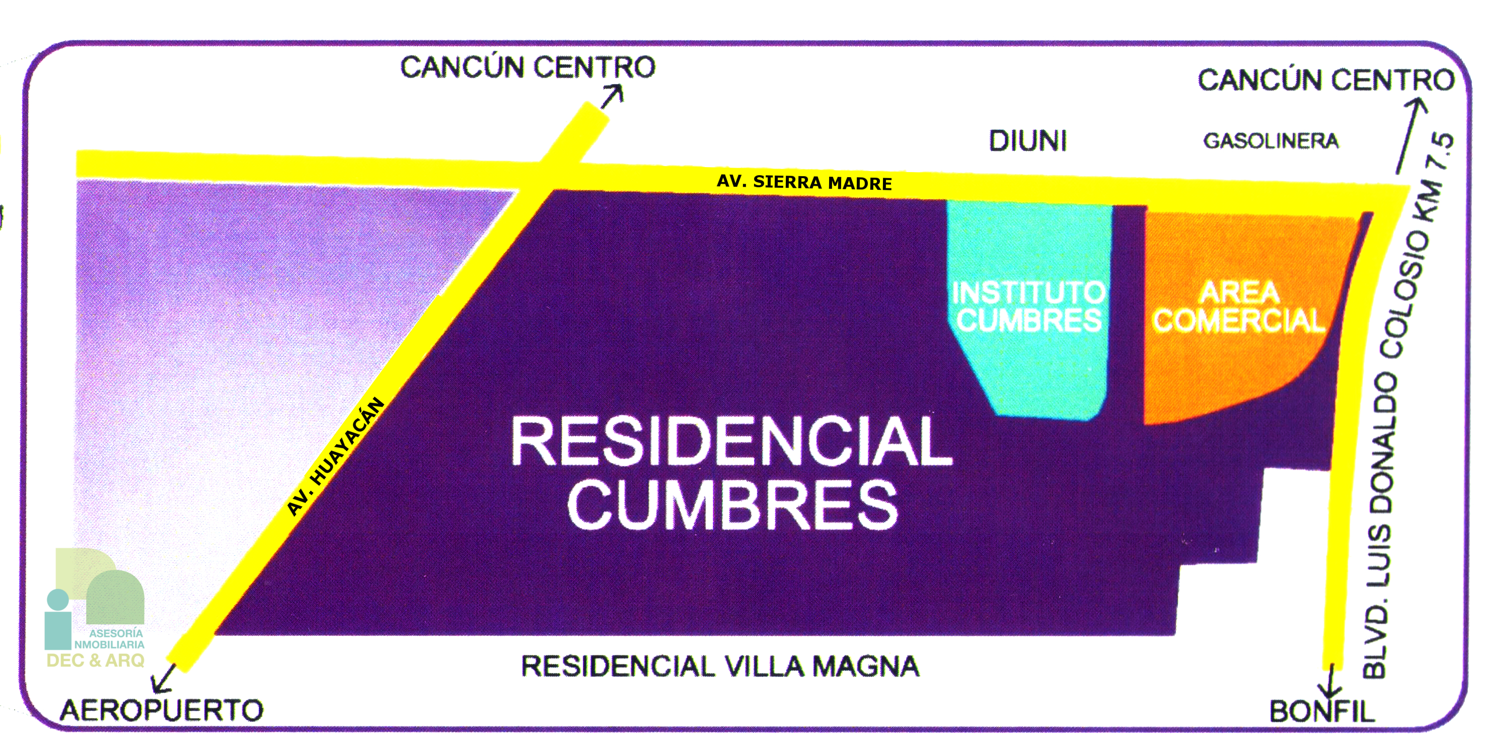 Vías de acceso al Residencial Cumbres